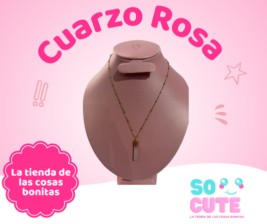 Collar Cuarzo Color Rosa