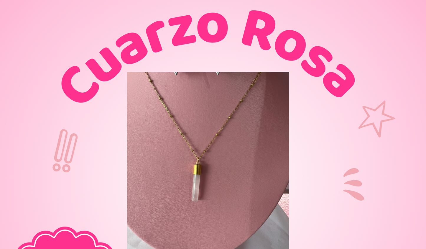 Collar Cuarzo Color Rosa